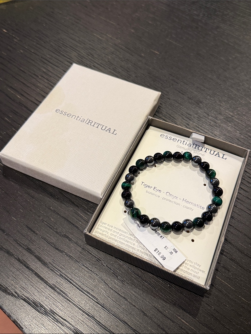 Z Essential Ritual Green and Black Bead Bracelet - Genuine Stones